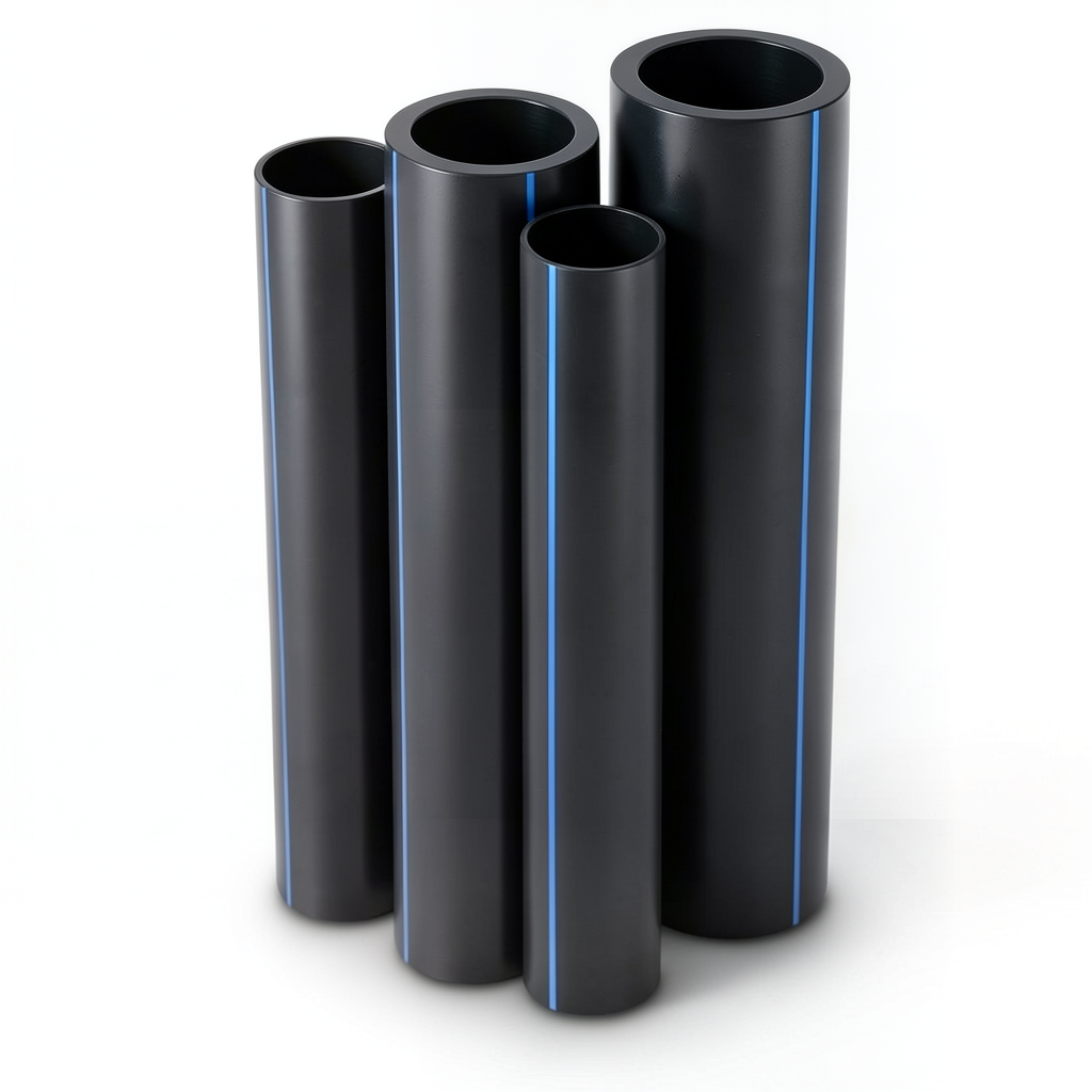 مواسير HDPE PE 80 ضغط 12.5 بار قطر 710 مم سمك 64.5 مم لون أسود
