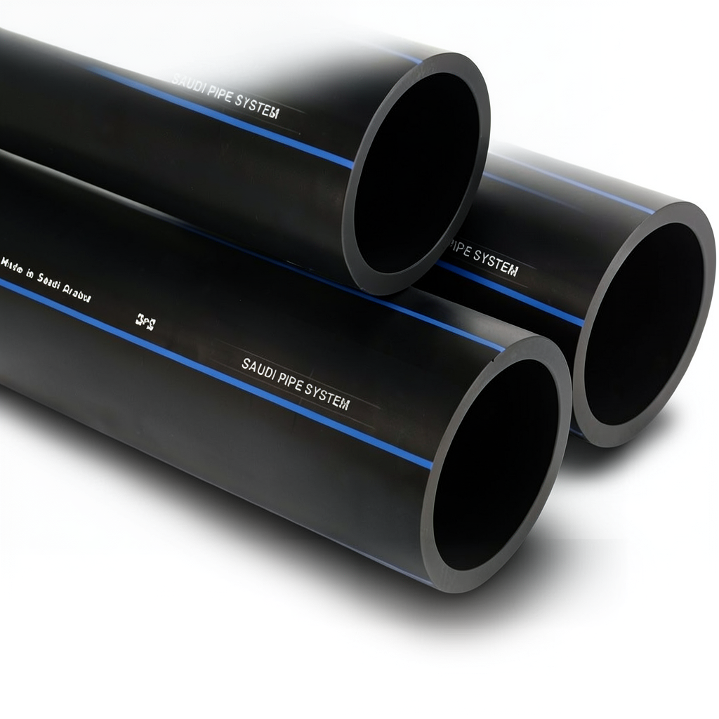 SPS HDPE Pipes PE 100 Pressure 10 Bar Outside Diameter 500 mm Thickness 29.7 mm Black | Saudi Pipes Systems (SPS)