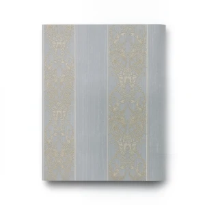Italian Wallpaper Gray Color Striped Design, Size 10mx0.70m, Model 15079