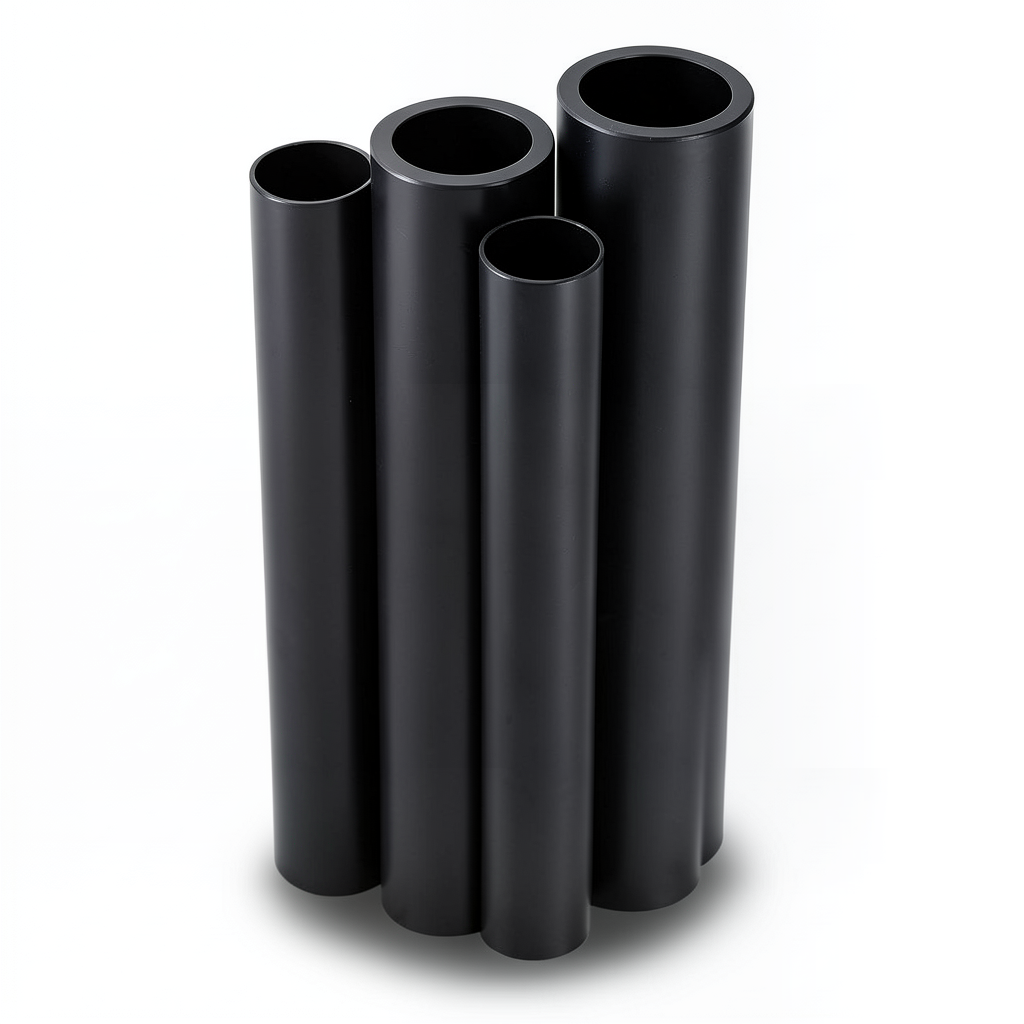 مواسير HDPE PE 80 ضغط 12.5 بار قطر 630 مم سمك 57.2 مم أسود