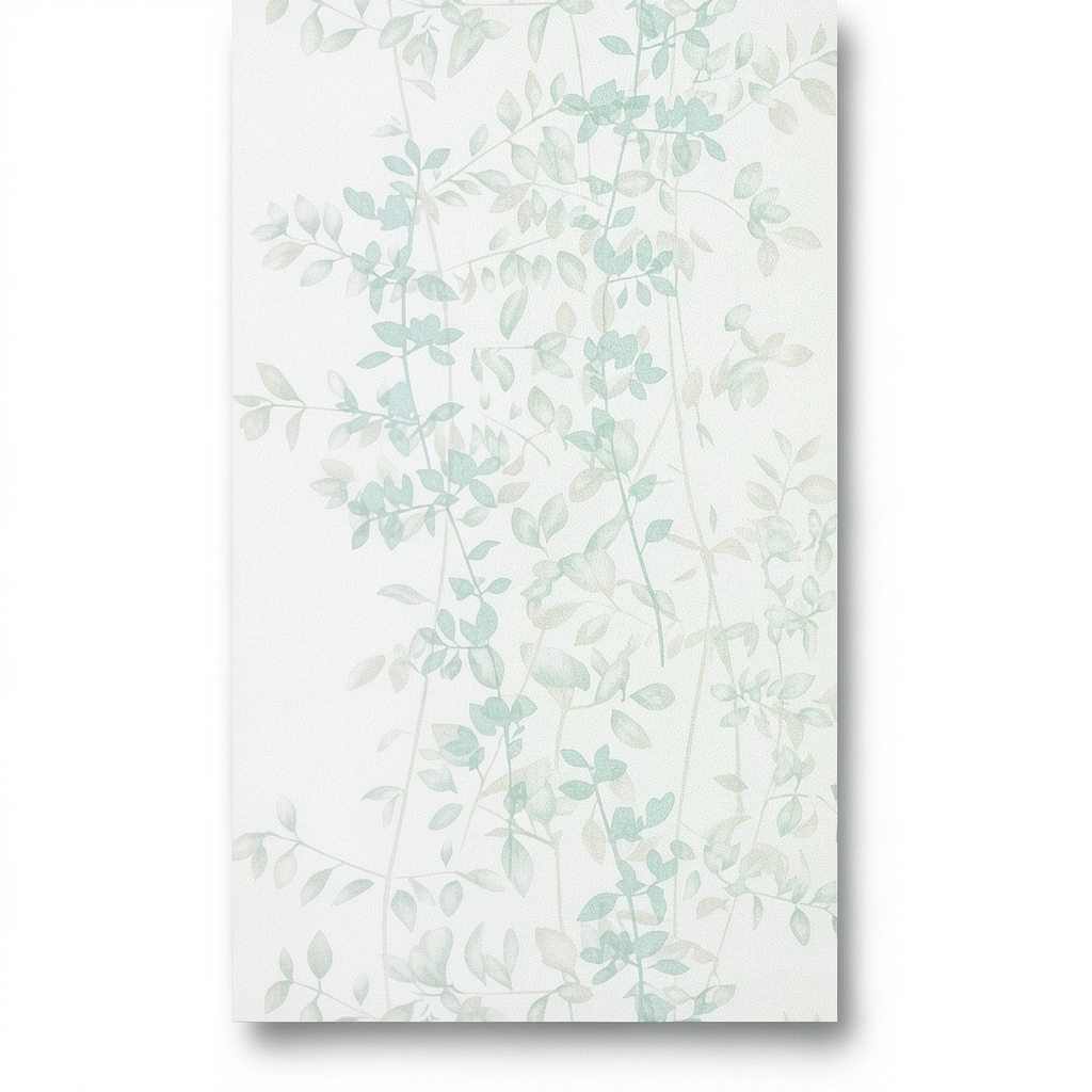 German Leaf Patterned Wall Covering 10m x 0.53m Off White, Model 10047-18