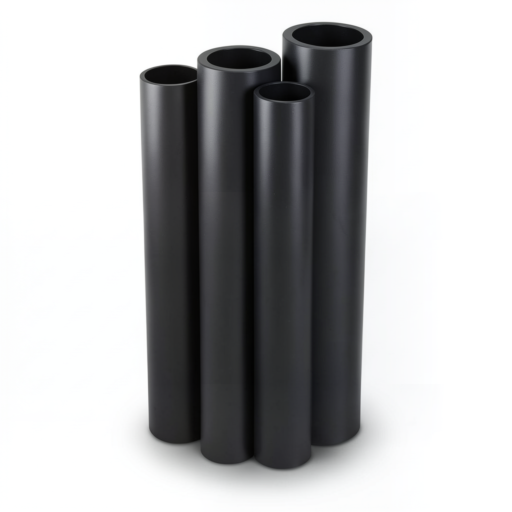 مواسير HDPE PE 80 ضغط 12.5 بار قطر 710 مم سمك 64.5 مم لون أسود