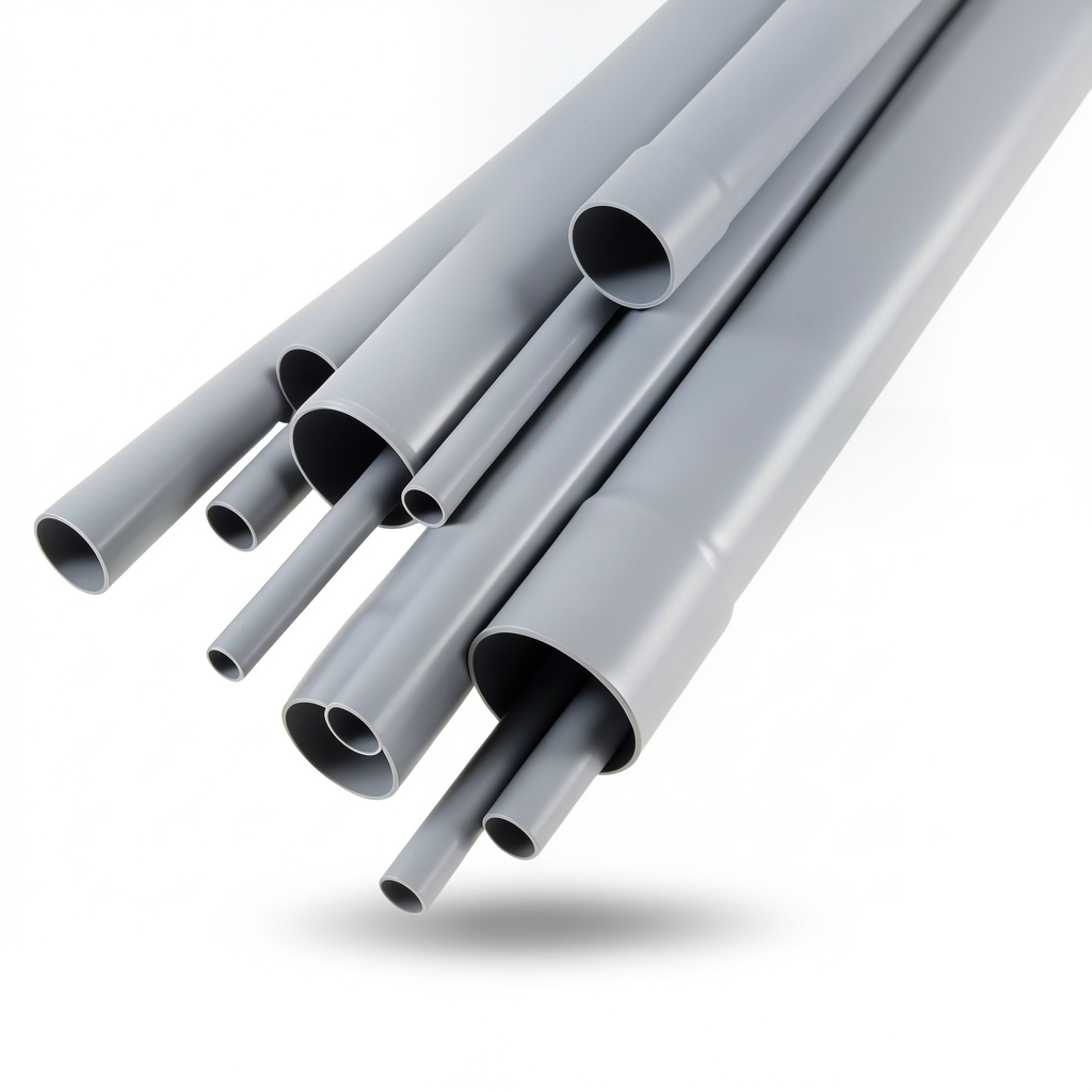 UPVC Pipes Outside Diameter 200 mm Thickness 4 mm Gray Color