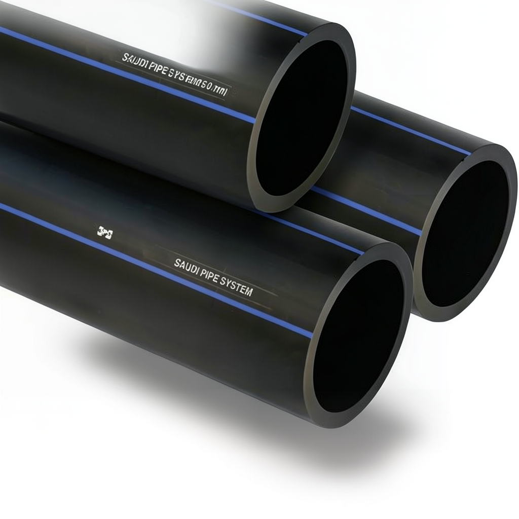 SPS HDPE Pipes PE 100 Pressure 6 Bar Outside Diameter 630 mm Thickness 24.1 mm Black | Saudi Pipes Systems (SPS)