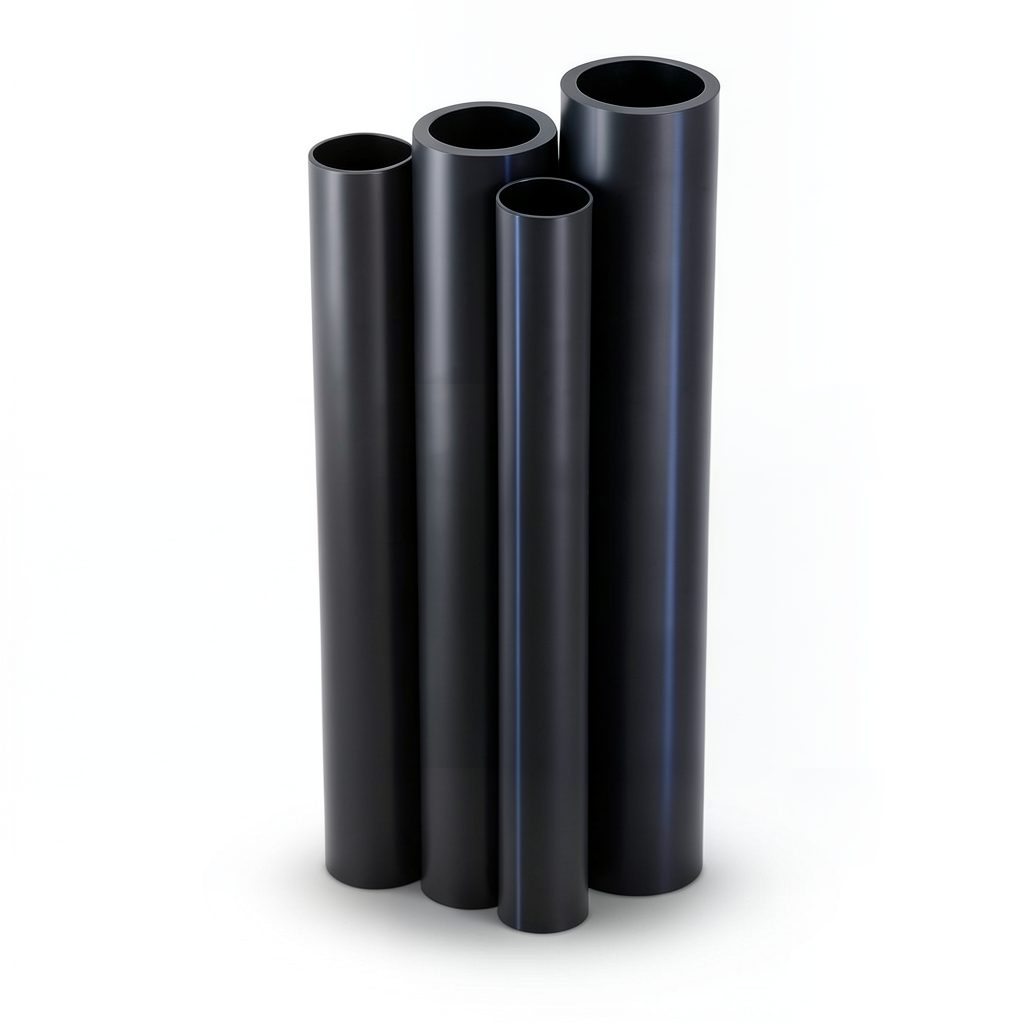 HDPE Pipes PE 80 Pressure 16 Bar 200 mm Diameter 22.4 mm Thickness Black