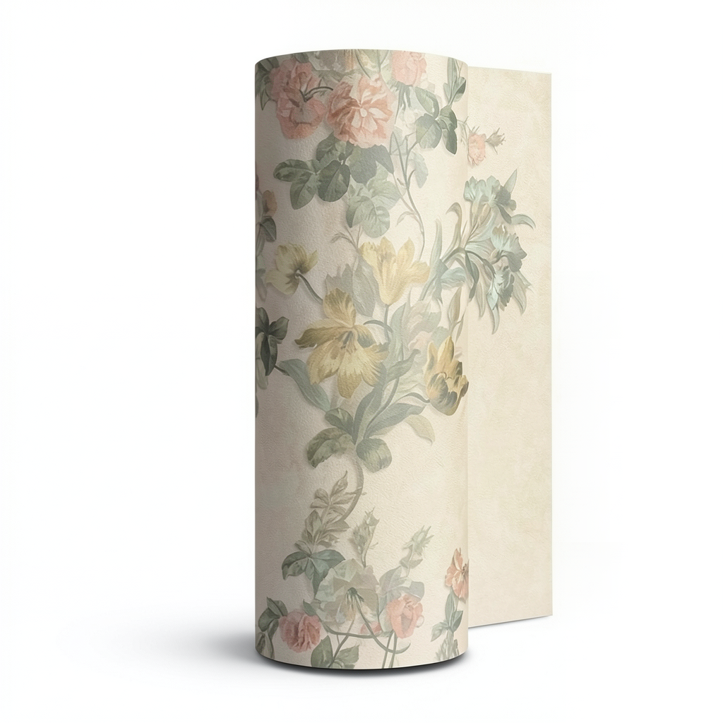 Rose Wallpaper 10 m x 0.70 m Beige, Model 13018