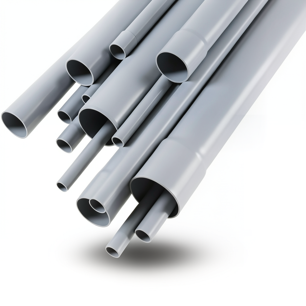 مواسير UPVC EPC 40 مقاس ½ إنش سمك 2.77 مم لون رمادي