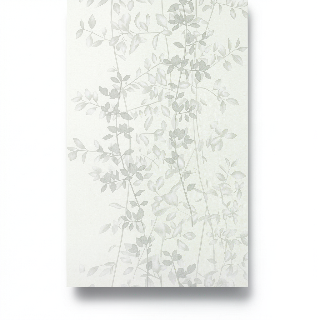 German Leaf Patterned Wall Covering 10m x 0.53m Off White, Model 10047-31