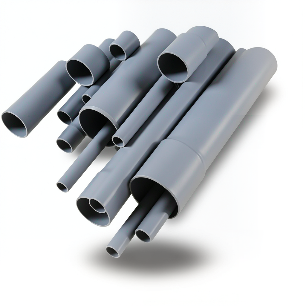 مواسير UPVC EPC 40 مقاس ¼ 1 إنش سمك 3.56 مم لون رمادي