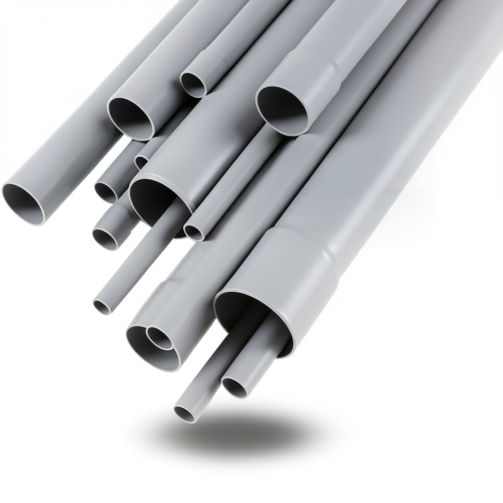 مواسير UPVC EPC 40 مقاس ½ 2 إنش سمك 5.16 مم لون رمادي