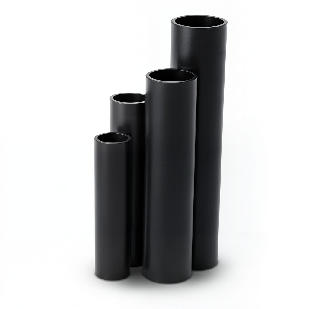 مواسير HDPE ضغط 16 بار قطر خارجي 63 مم سمك 8.6 مم لون أسود