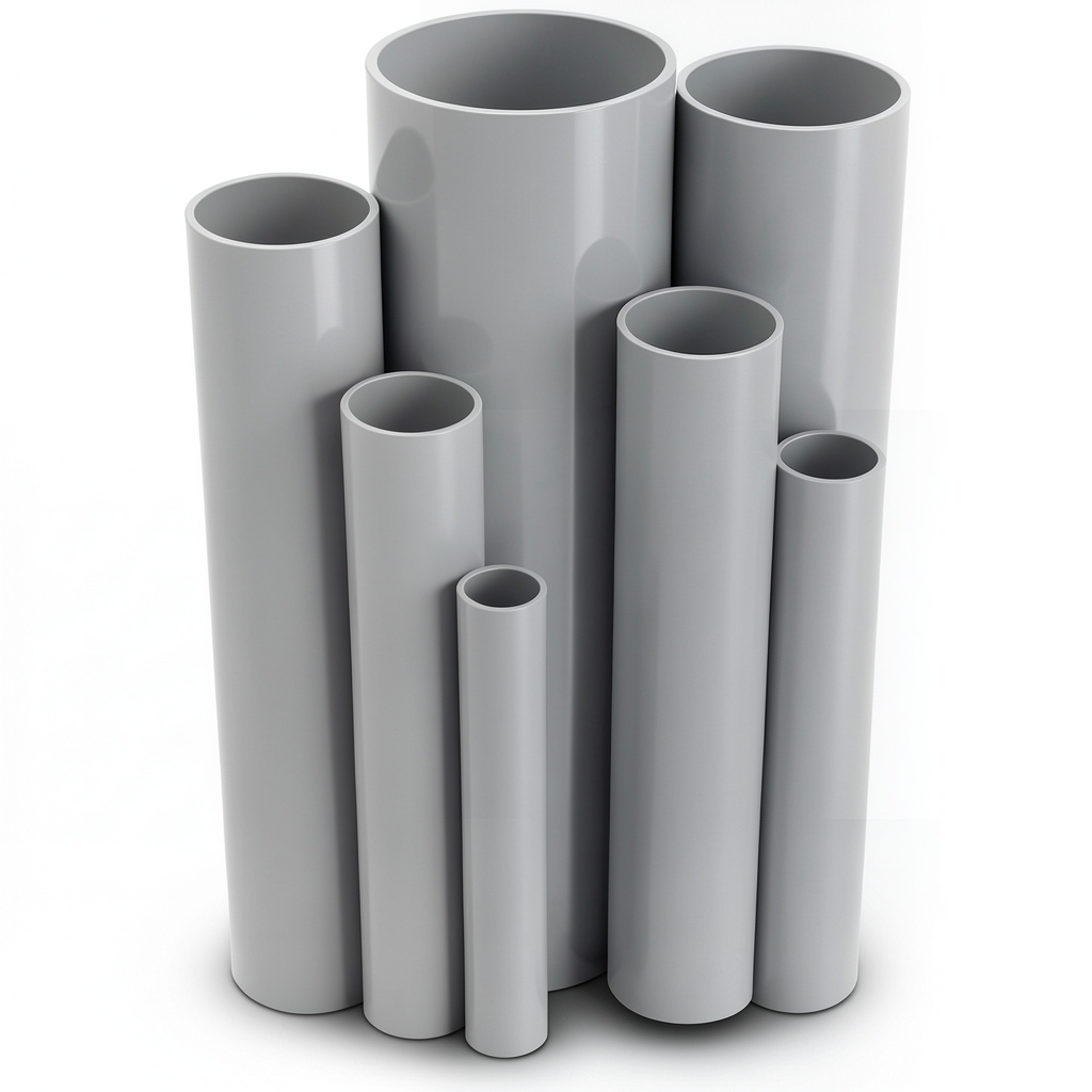 مواسير UPVC ضغط 2.5 بار قطر خارجي 160 مم سمك 1.8 مم لون رمادي