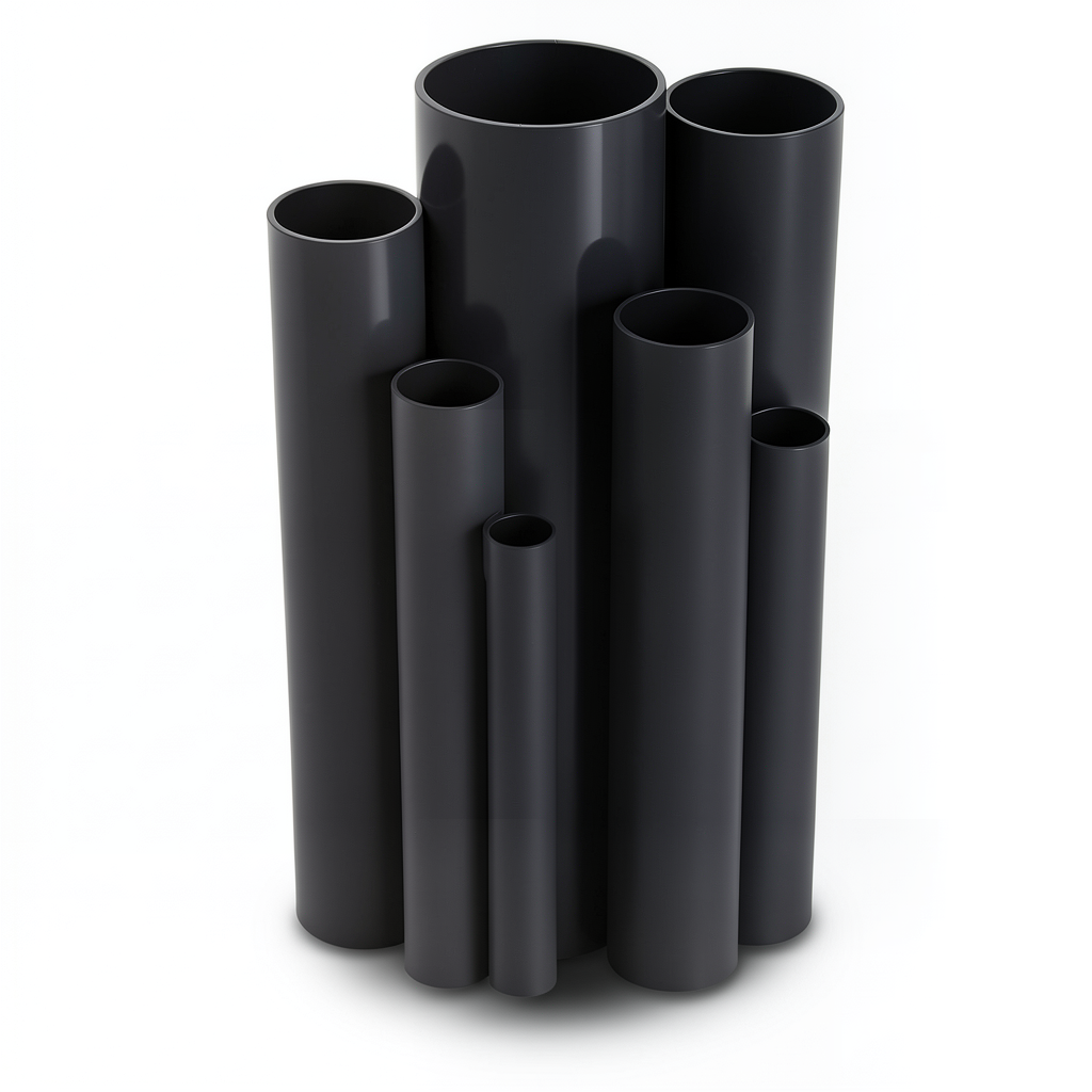 مواسير UPVC ضغط 2.5 بار قطر خارجي 160 مم سمك 1.8 مم لون اسود