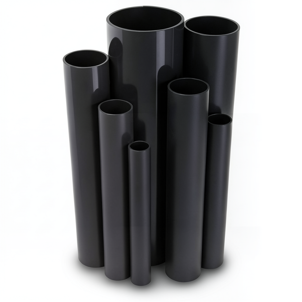 مواسير UPVC ضغط 6 بار قطر خارجي 710 مم سمك 20.7 مم لون أسود