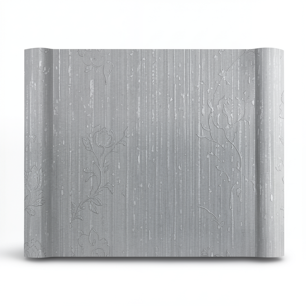Italian Wallpaper Patterned Design Gray Color, Size 10mx0.70m, Model 15083