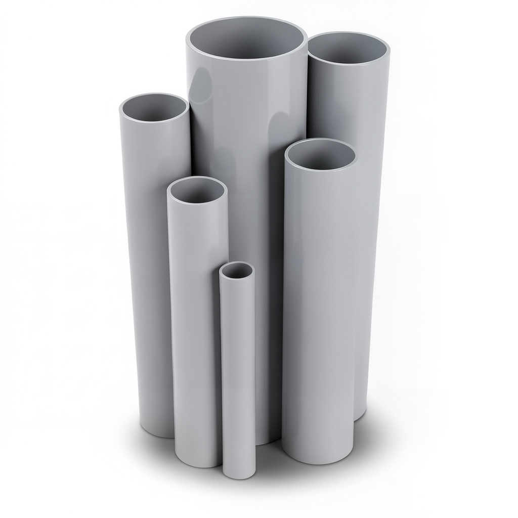 مواسير UPVC ضغط 2.5 بار قطر خارجي 160 مم سمك 1.8 مم لون رمادي