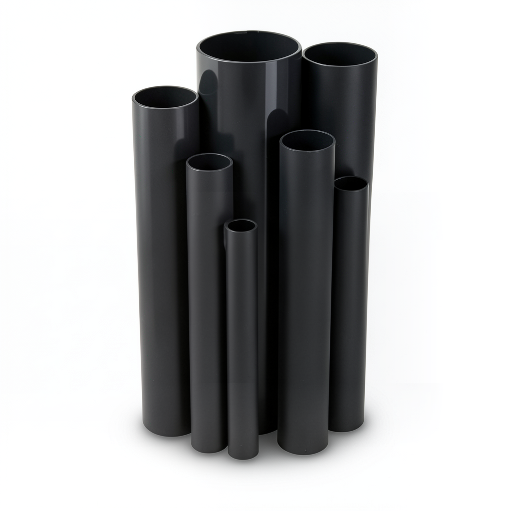 مواسير UPVC ضغط 6 بار قطر خارجي 800 مم سمك 23.3 مم لون أسود