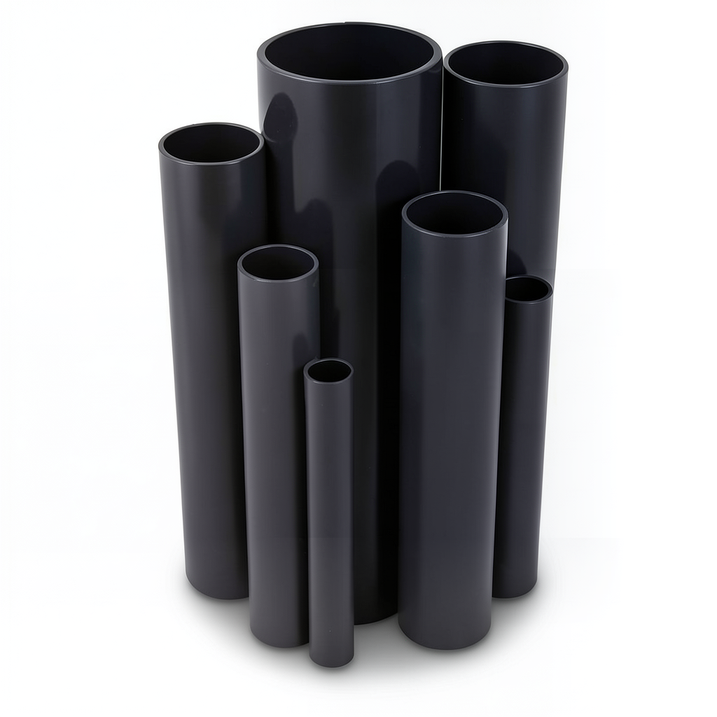 UPVC Pipes Nominal Pressure 4 Bar Size 160 mm Thickness 3.2 mm Black