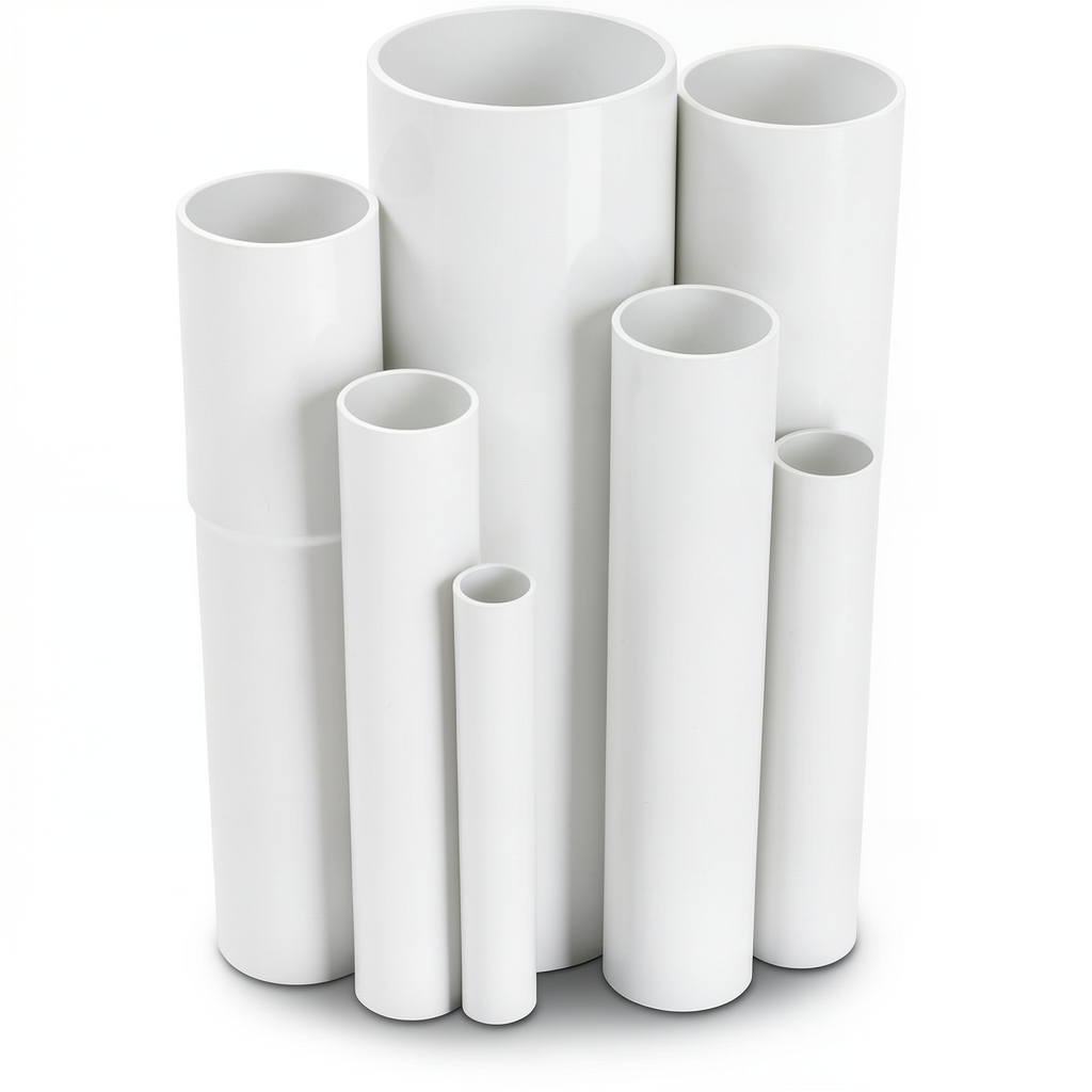 مواسير UPVC ضغط 6 بار قطر خارجي 160 مم سمك 4.7 مم لون أبيض