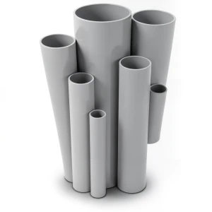 مواسير UPVC ضغط 6 بار قطر خارجي 160 مم سمك 4.7 مم لون رمادي