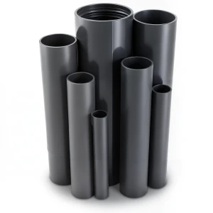 مواسير UPVC ضغط 6 بار قطر خارجي 160 مم سمك 4.7 مم لون اسود