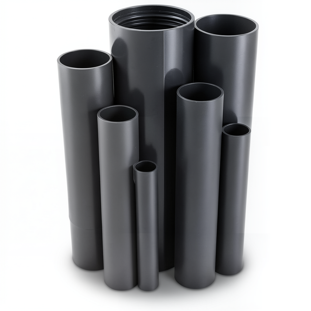 UPVC Pipes Nominal Pressure 6 Bar Outside Diameter 160 mm Thickness 4.7 mm Black