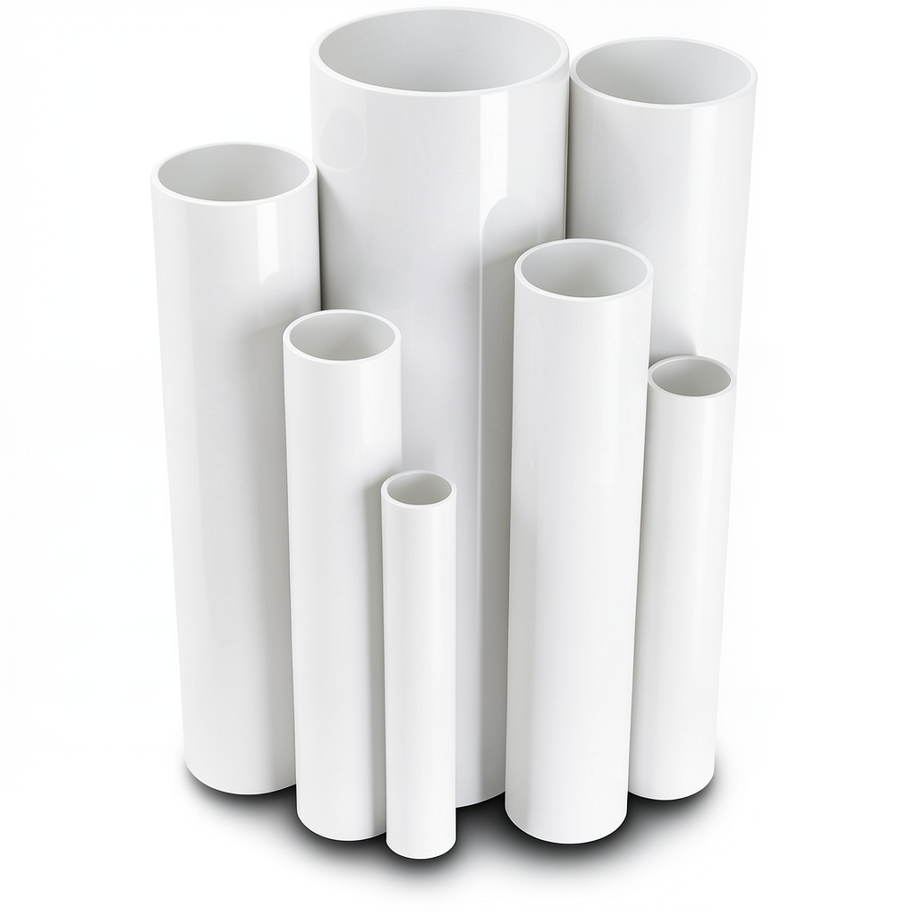 مواسير UPVC ضغط 4 بار قطر خارجي 500 مم سمك 9.8 مم لون أبيض