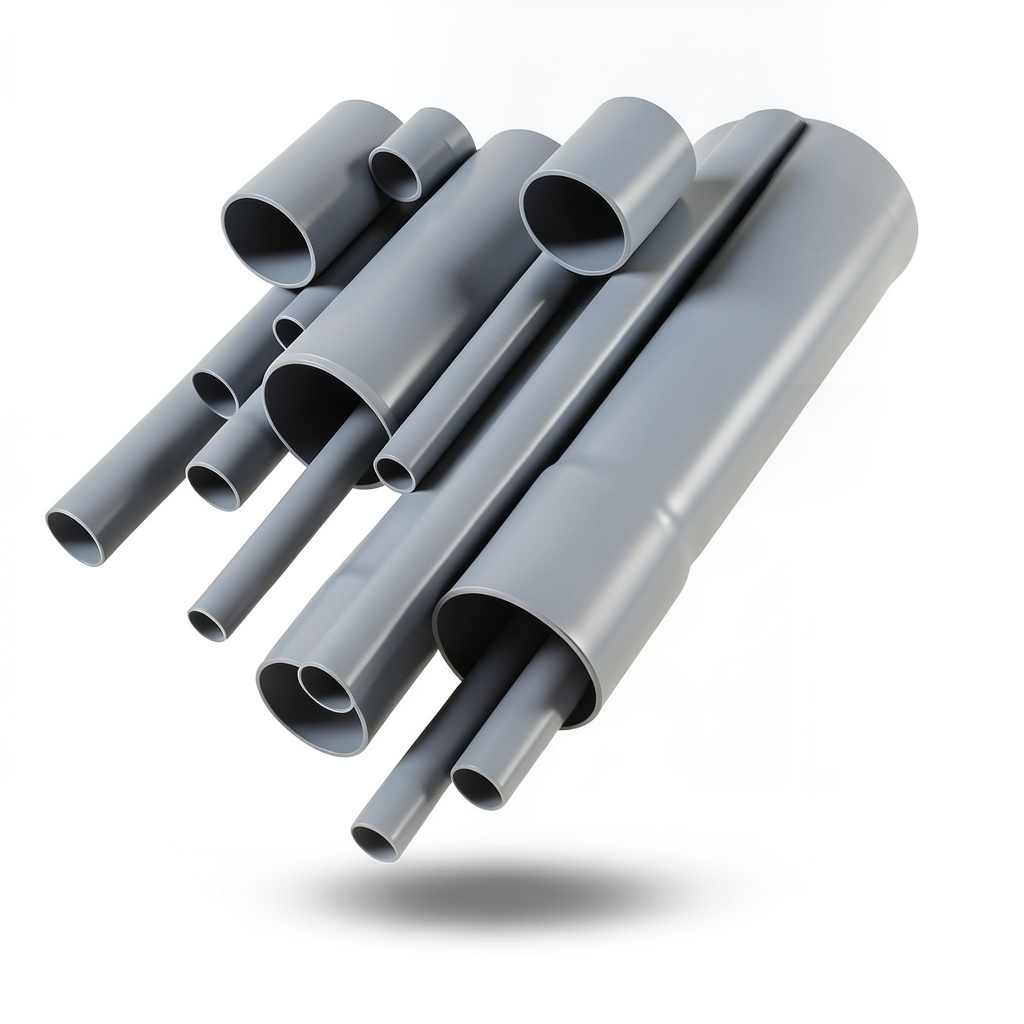 مواسير UPVC EPC 40 مقاس ¼ 1 إنش سمك 3.56 مم لون رمادي