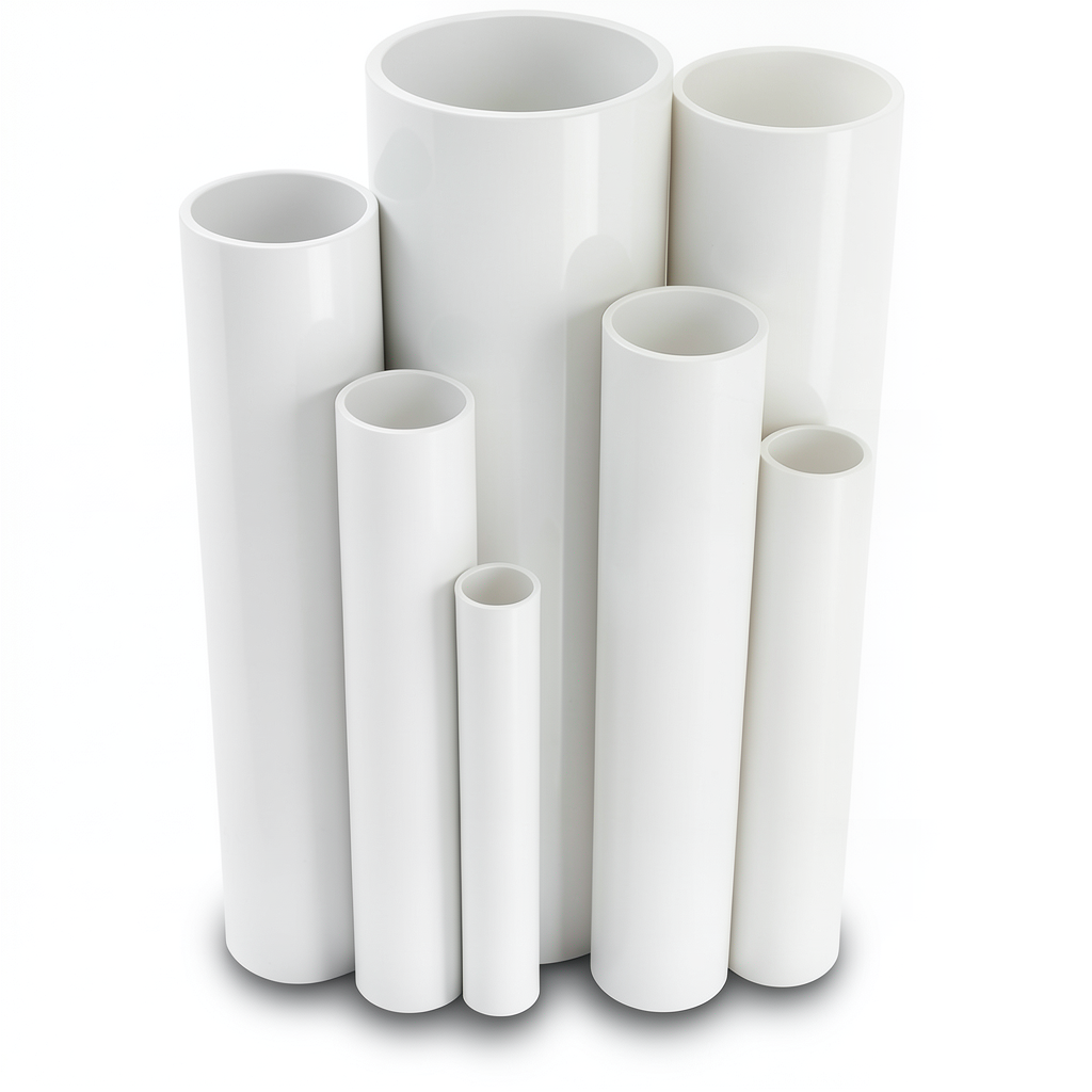 مواسير UPVC ضغط 6 بار قطر خارجي 500 مم سمك 14.6 مم لون أبيض