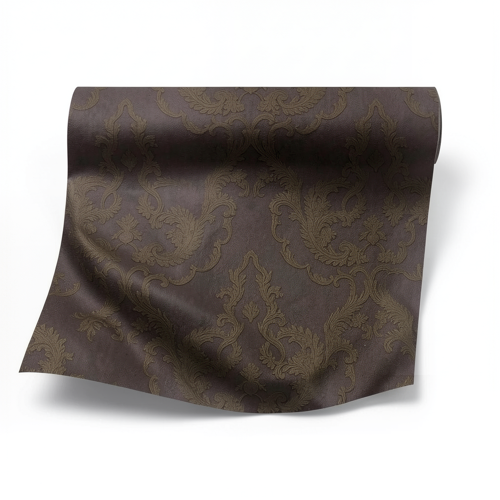 Classic Wallpaper Dark Brown Color, 10 m Length, 1.06 m Width, Model 81810