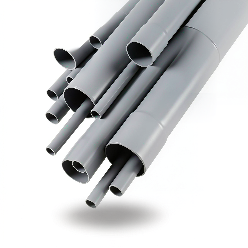 مواسير UPVC EPC 40 مقاس ½ 2 إنش سمك 5.16 مم لون رمادي