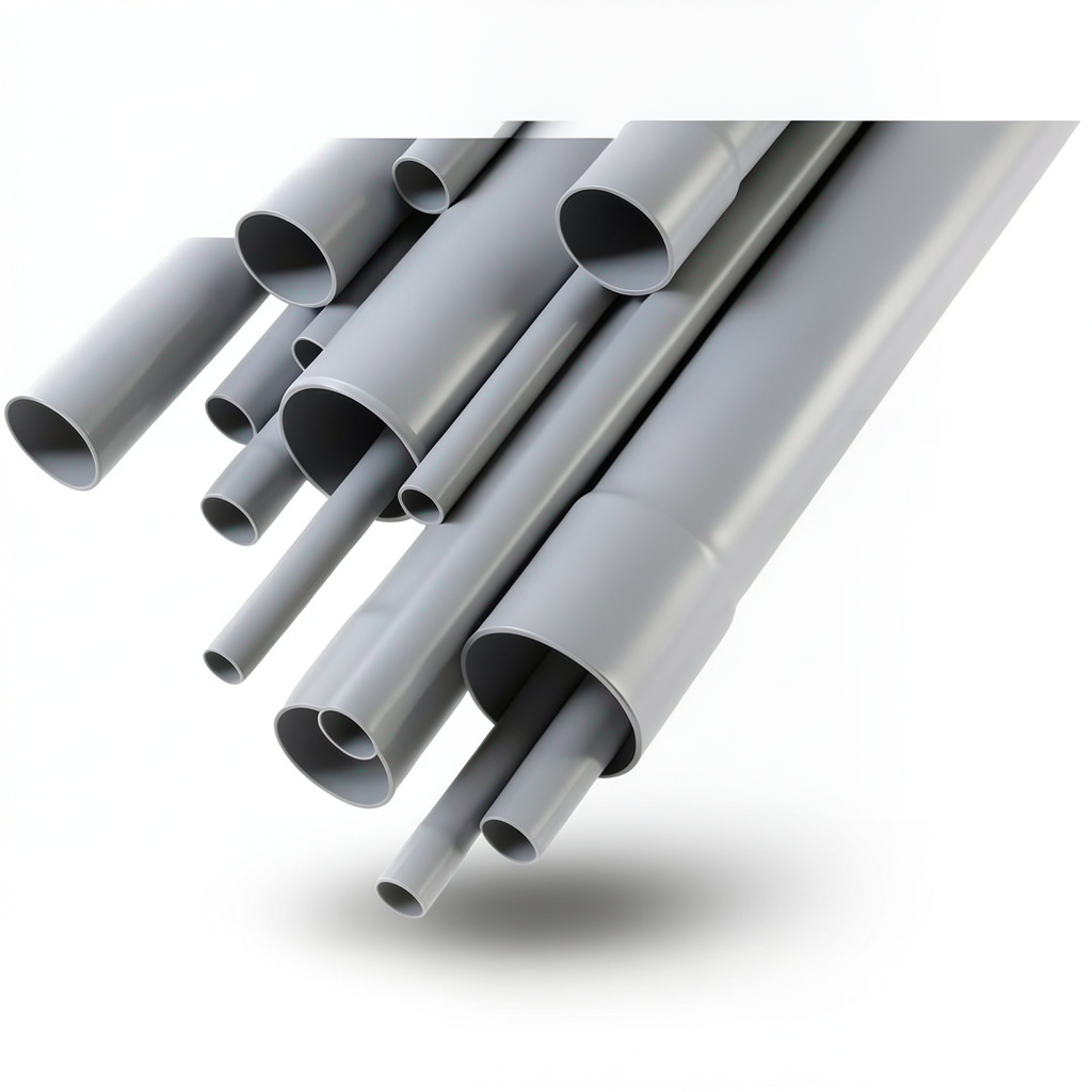 مواسير UPVC EPC 40 مقاس ¼ 1 إنش سمك 3.56 مم لون رمادي