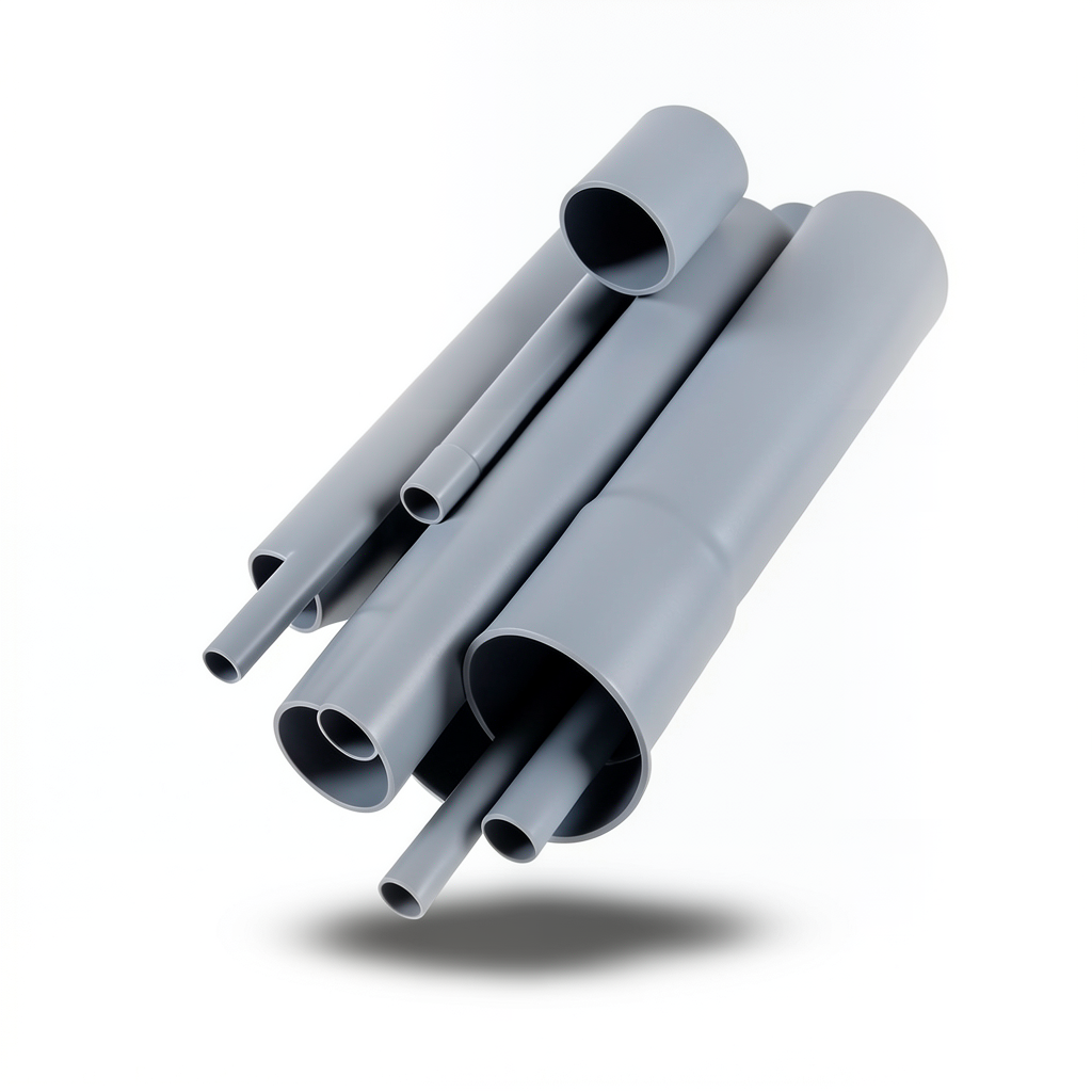 مواسير UPVC EPC 40 مقاس ½ 1 إنش سمك 3.68 مم لون رمادي