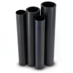 مواسير HDPE PE 80 ضغط 16 بار قطر خارجي 400 مم سمك 44.7 مم لون أسود