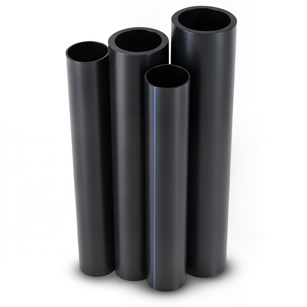 مواسير HDPE PE 80 ضغط 16 بار قطر خارجي 400 مم سمك 44.7 مم لون أسود