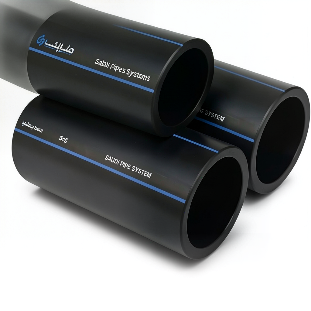 أنابيب HDPE السعودي PE 80 ضغط 12.5 بار قطر خارجي 20 مم سمك 2 مم لون أسود | مصنع أنظمة الانابيب السعودي (SPS)