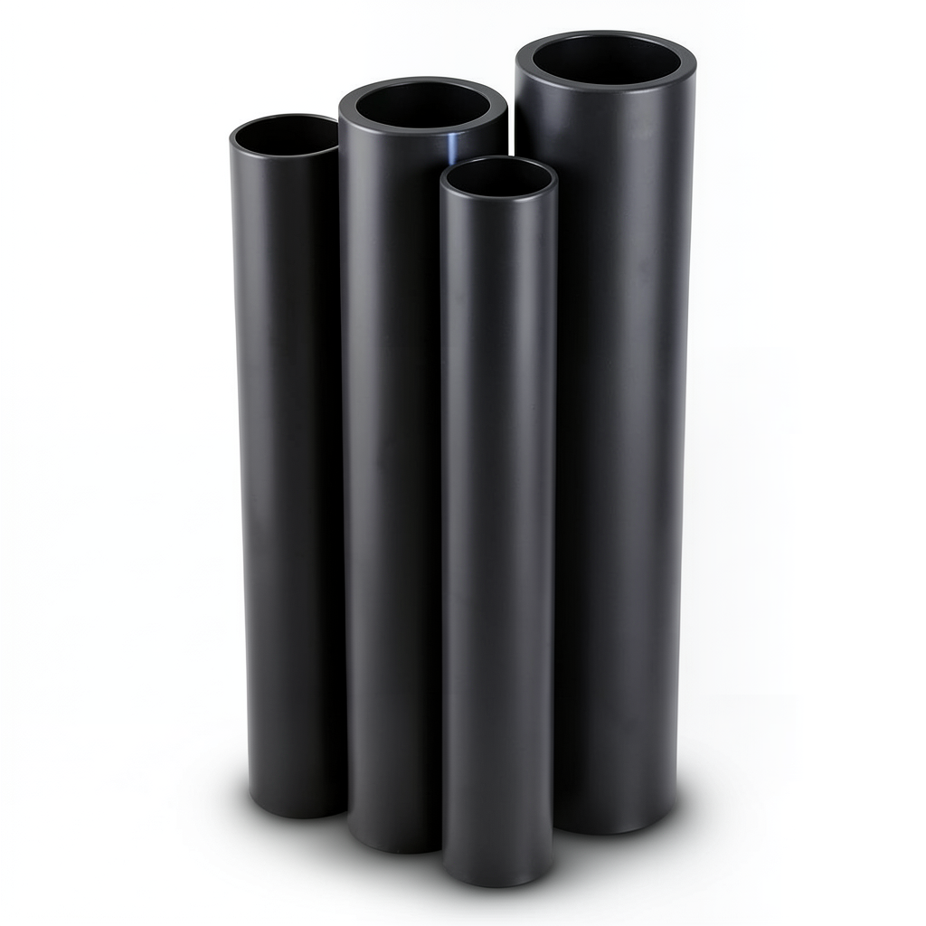 مواسير HDPE PE 80 ضغط 16 بار قطر 355 مم سمك 39.7 مم أسود