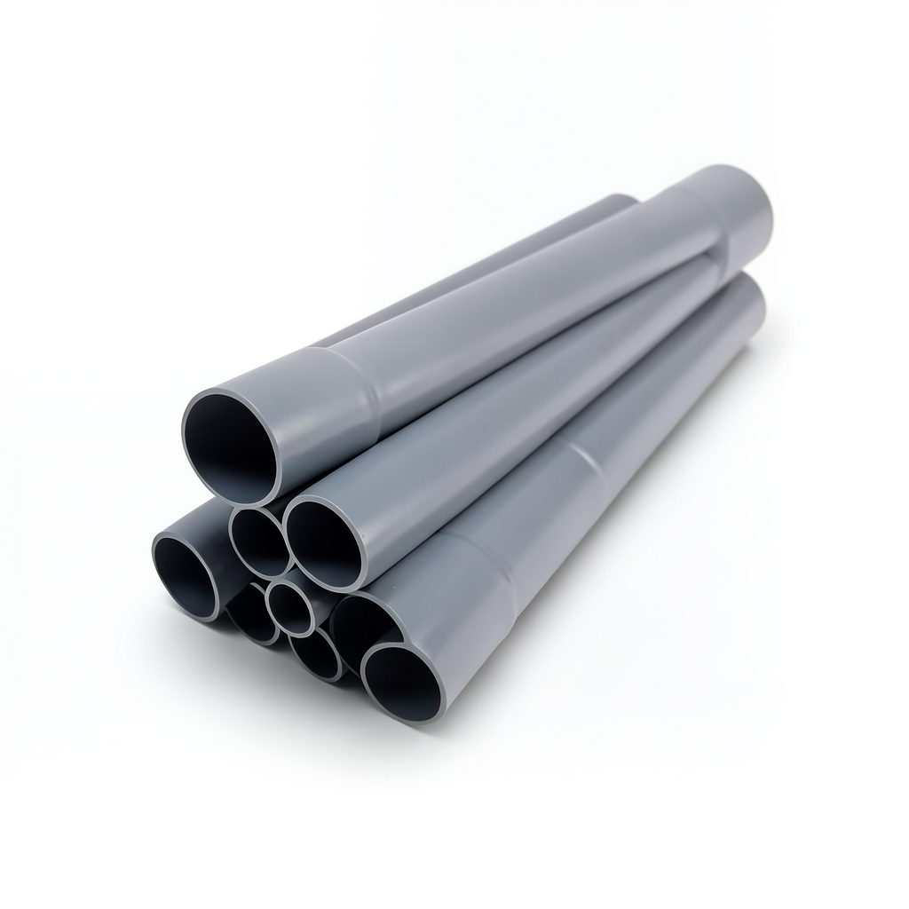 مواسير UPVC مقاس 8 إنش سمك 8.18 مم لون رمادي
