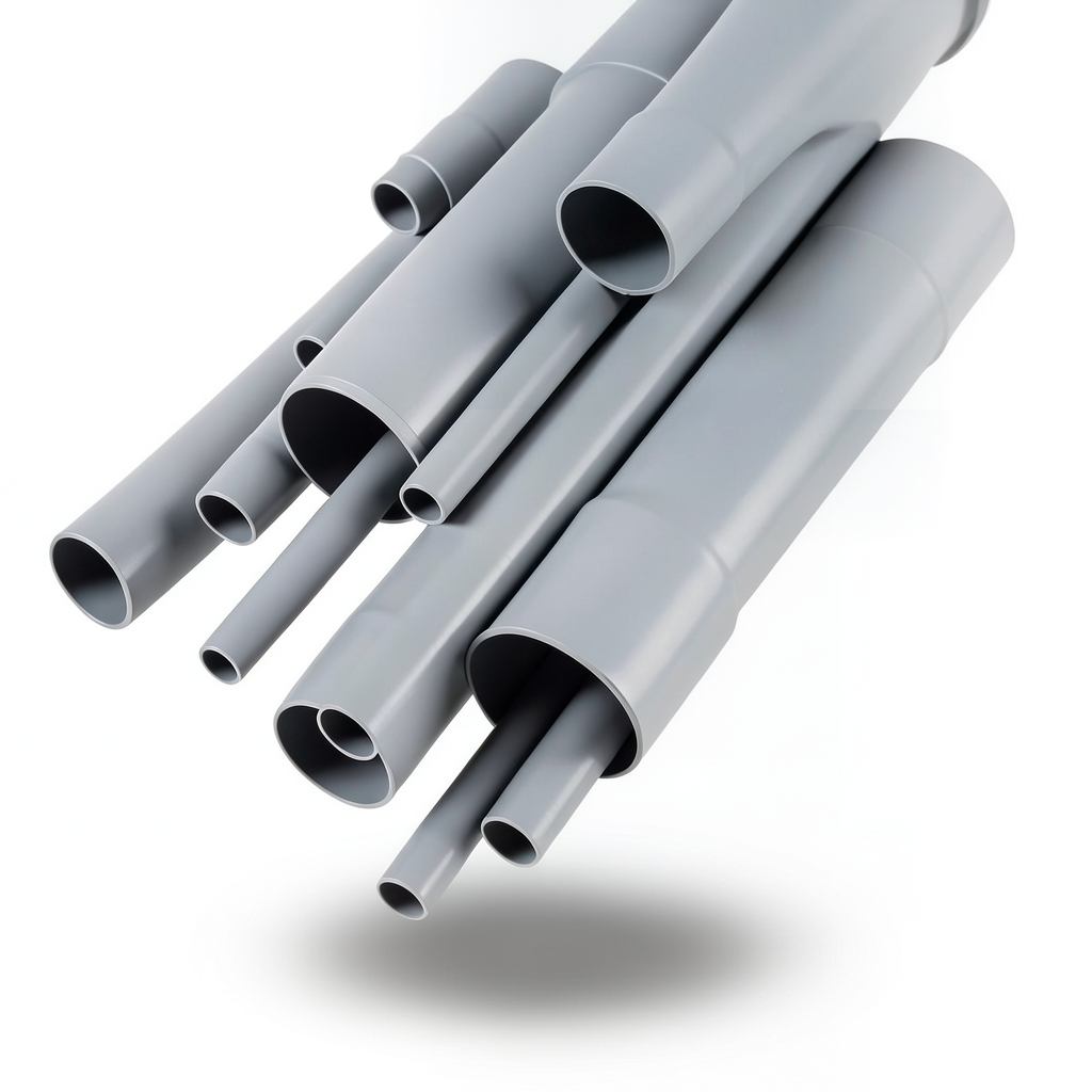 مواسير UPVC EPC 80 مقاس ½ 2 إنش سمك 7.01 مم لون رمادي
