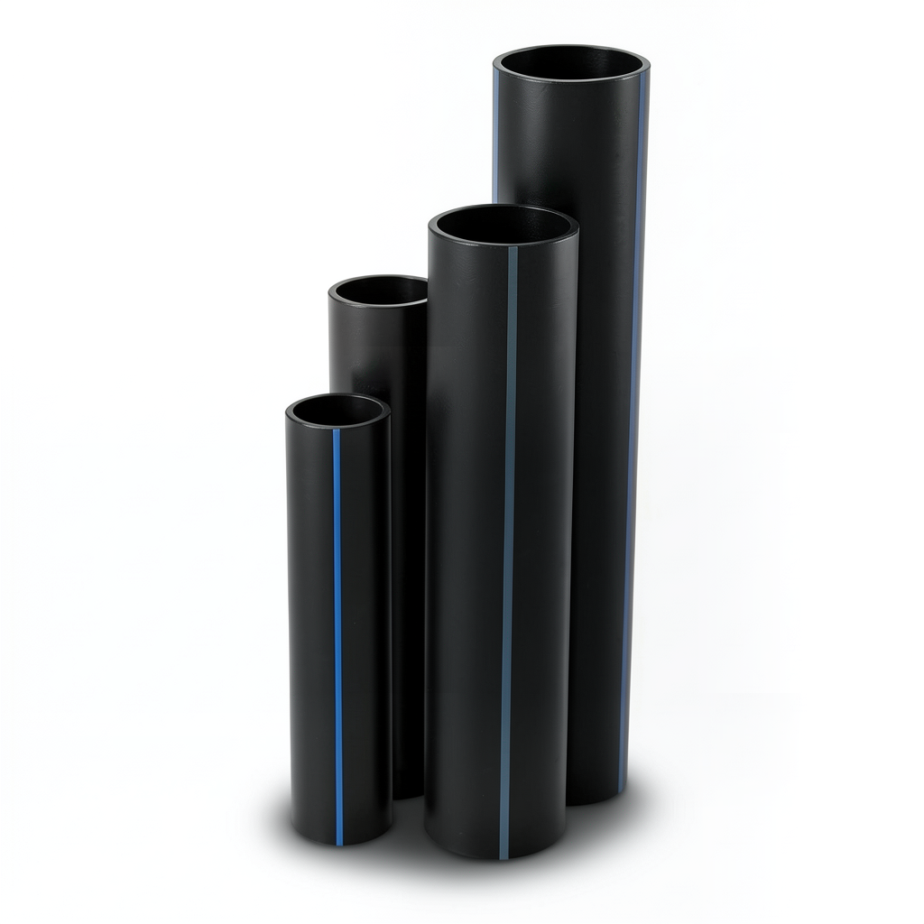 أنابيب HDPE نسبة الأبعاد القياسية 9 قطر خارجي 50 مم سمك 5.6 مم لون أسود