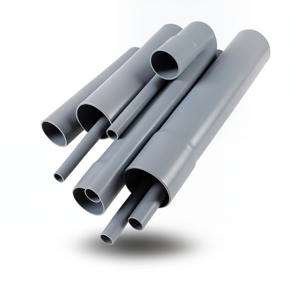UPVC Pipes 8 Inch Thickness 12.7 mm Gray Color EPC 80