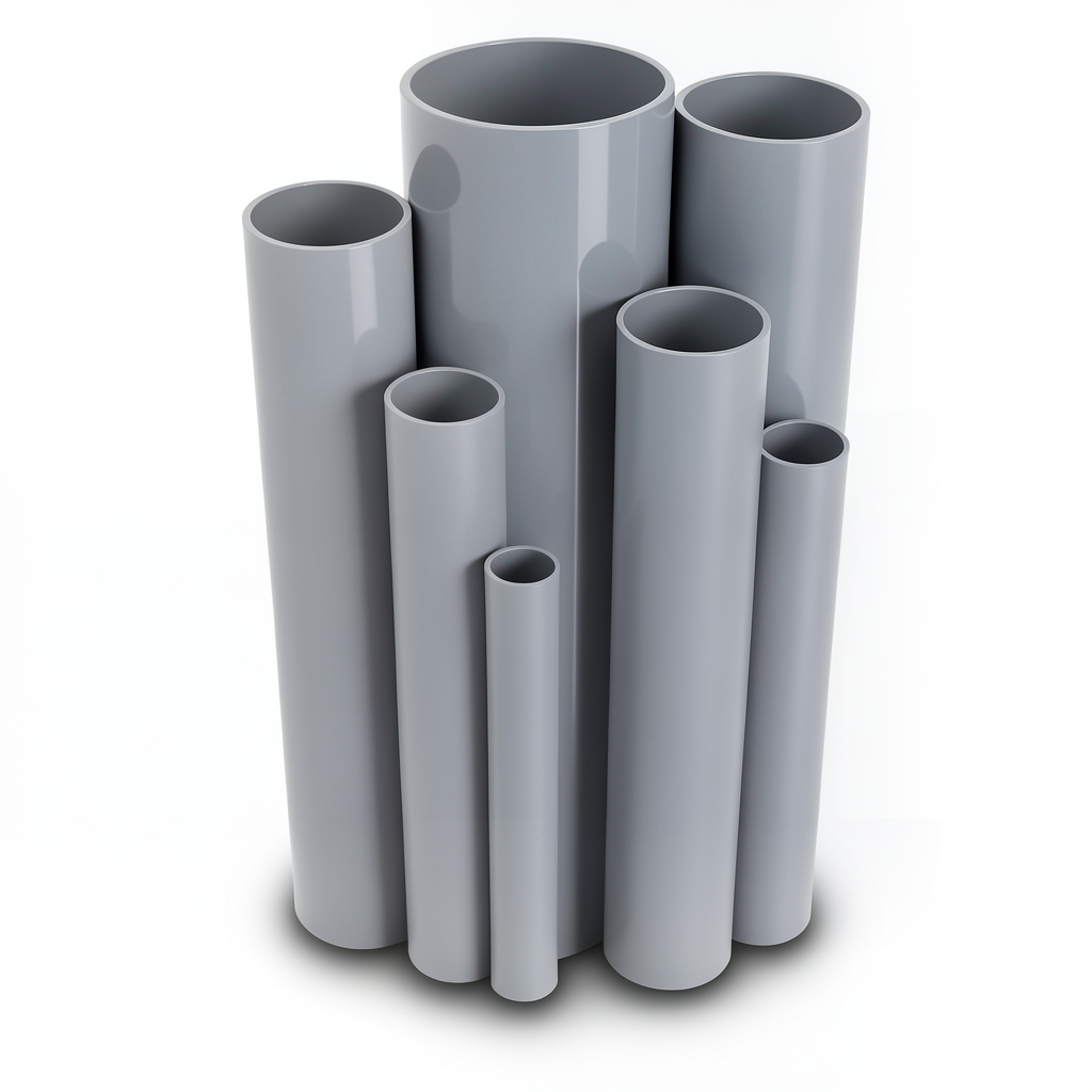 مواسير UPVC ضغط 2.5 بار قطر خارجي 500 مم سمك 4 مم لون رمادي