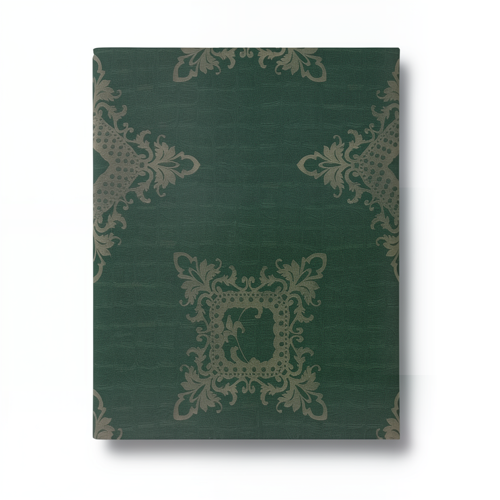 Italian Wallpaper Patterned Design 10m x 0.70m Dark Green