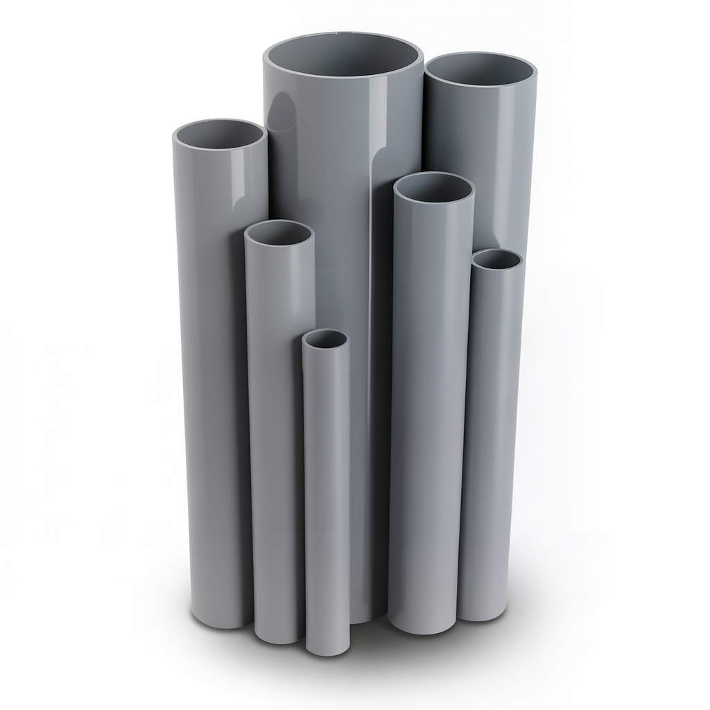 مواسير UPVC ضغط 2.5 بار قطر خارجي 560 مم سمك 4.2 مم لون رمادي