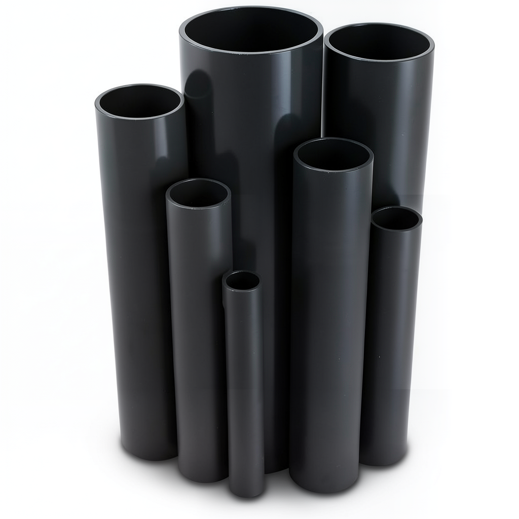 مواسير UPVC ضغط اسمي 2.5 بار قطر خارجي 560 مم سمك 4.2 مم لون أسود