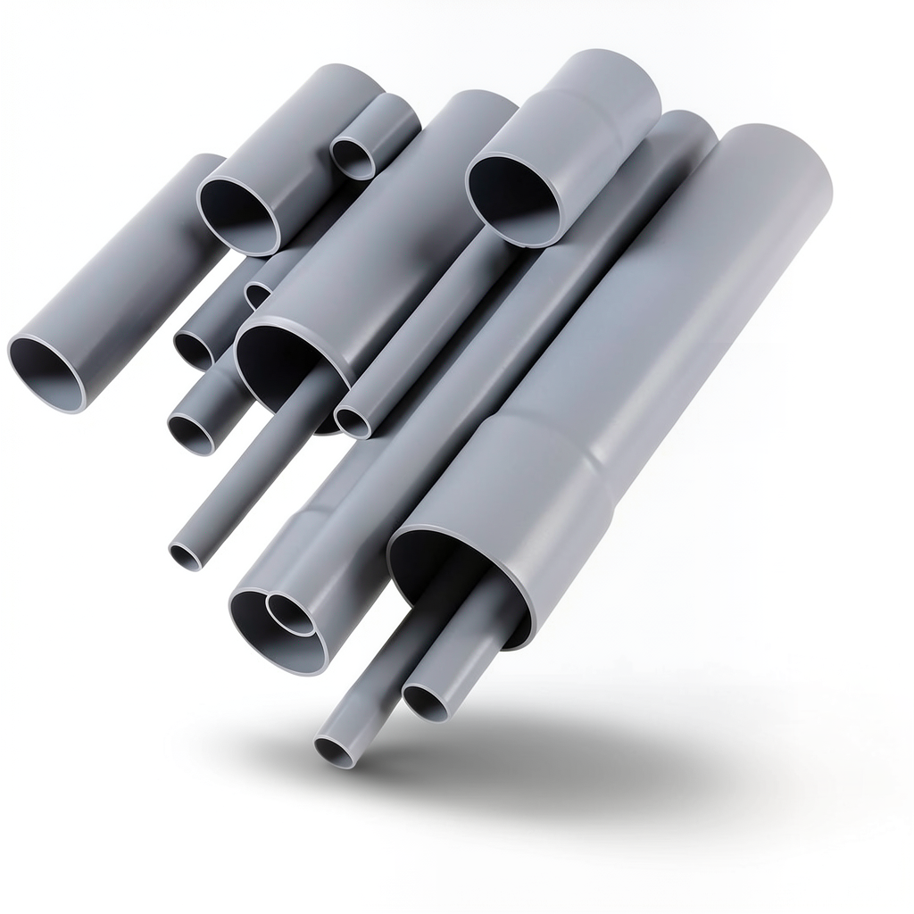 مواسير UPVC EPC 80 مقاس 5 إنش سمك 9.52 مم لون رمادي