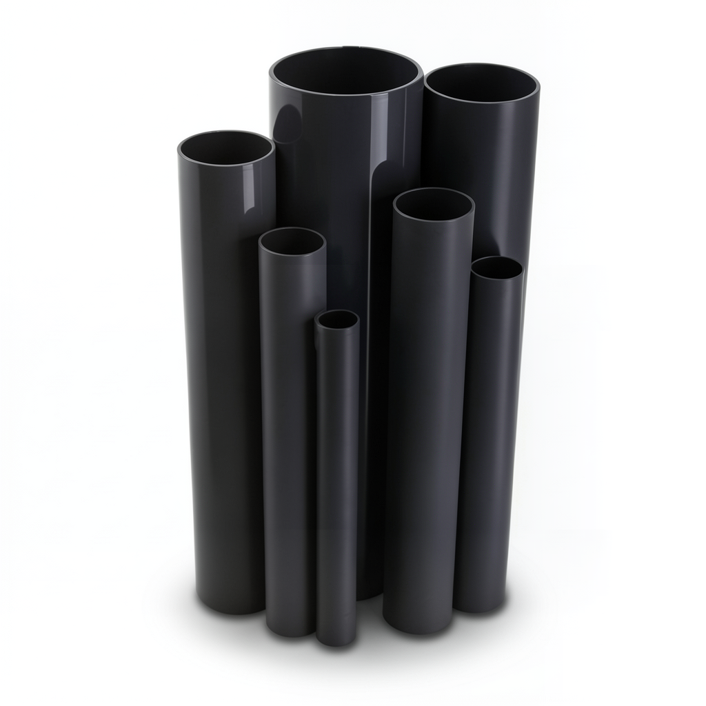 مواسير UPVC ضغط اسمي 10 بار قطر خارجي 500 مم سمك 23.9 مم لون أسود
