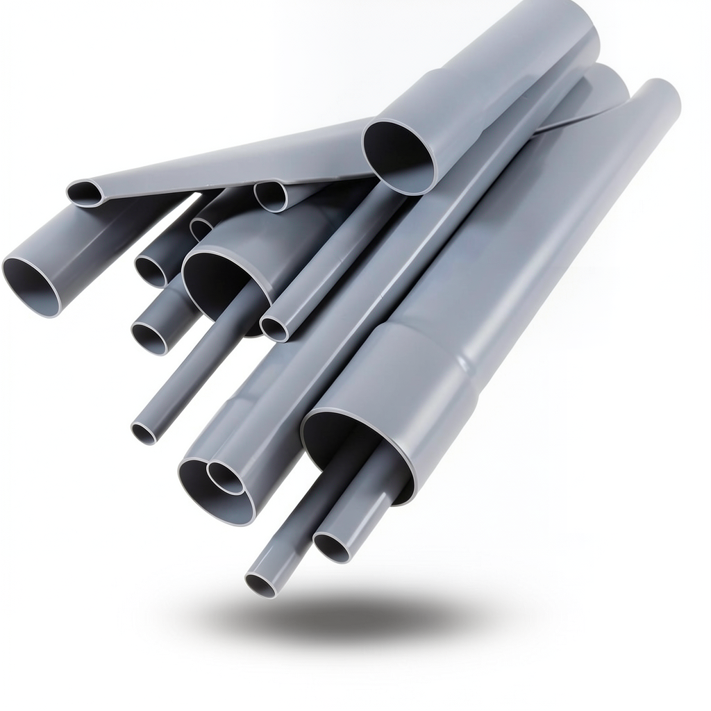 مواسير UPVC EPC 80 مقاس 6 إنش سمك 10.97 مم لون رمادي