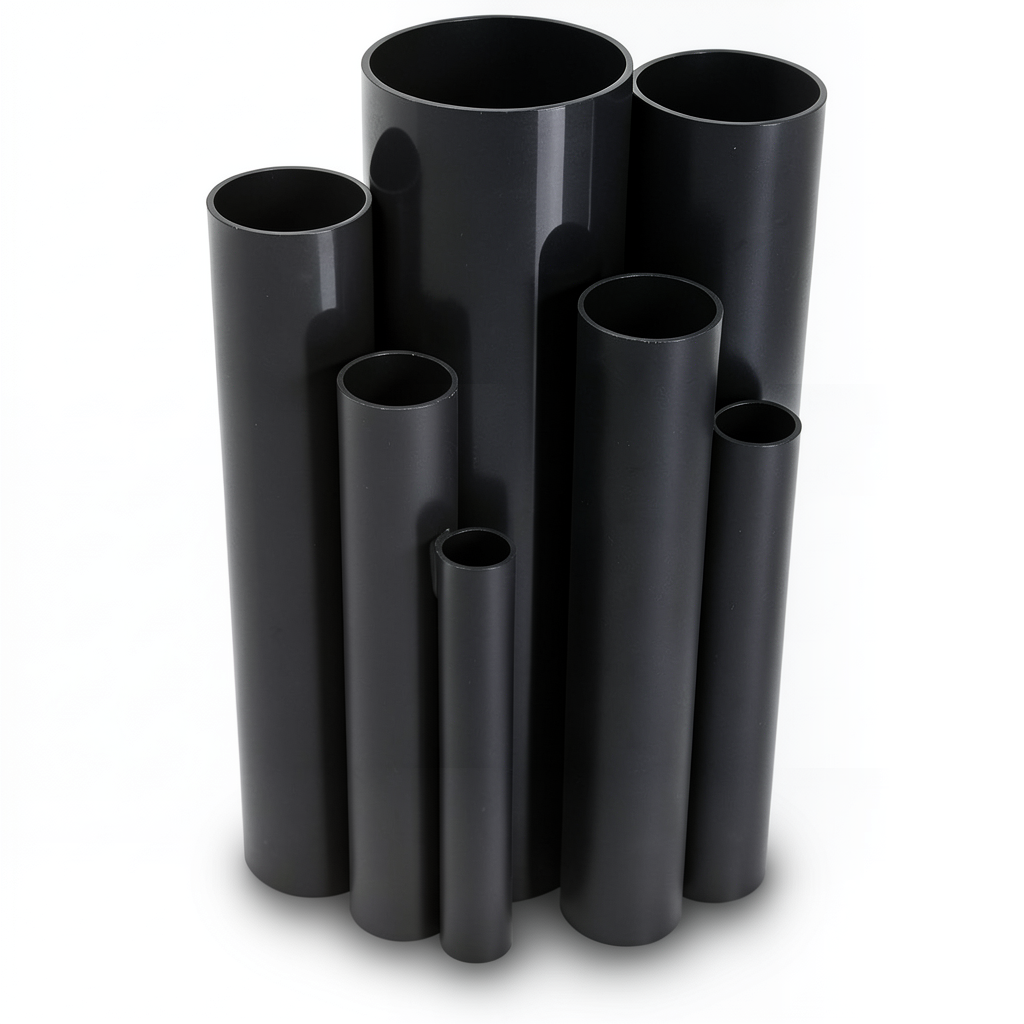 مواسير UPVC ضغط اسمي 10 بار قطر خارجي 560 مم سمك 26.7 مم لون أسود