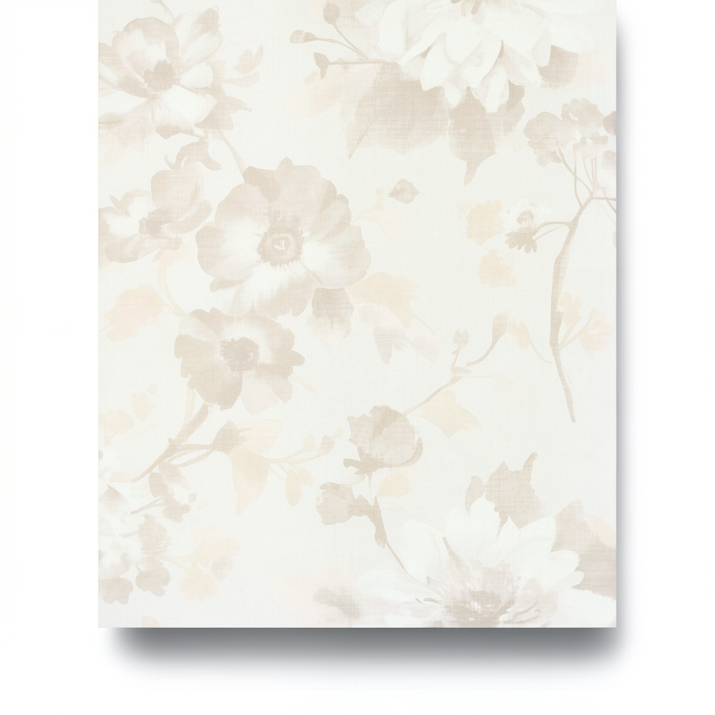 German Floral Wall Covering 10m x 0.53m Pale Beige, Model 10051-14